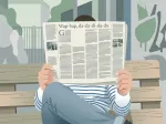Ein Mann ließt in einer Zeitung