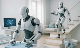 Ein Roboter legt ein T-Shirt zusammen