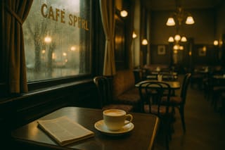 Sitzen im Cafe ist eine der wichtigsten Aufgabe eines Philosophen.