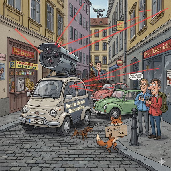 Ein Scanner Auto in der Wiener Innenstadt.