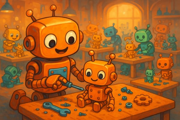 Roboter bauen Roboter, die Roboter bauen