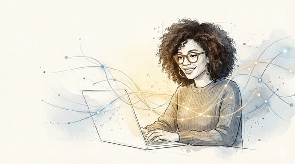 Eine minimalistische Aquarell- und Tusche-Illustration im Querformat auf texturiertem, cremefarbenem Papier.