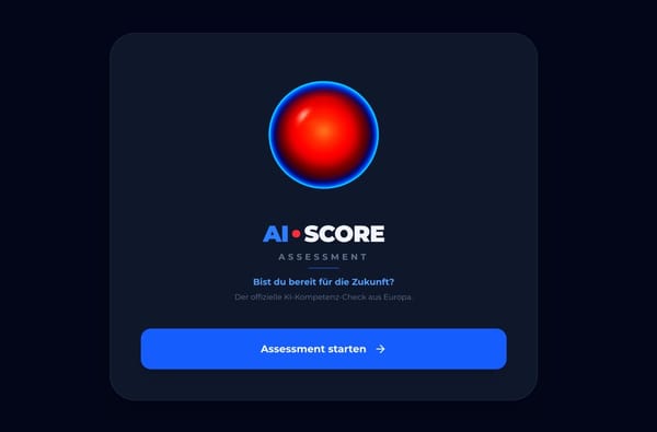 Der Startbildschirm des AI SCORE Assesssments