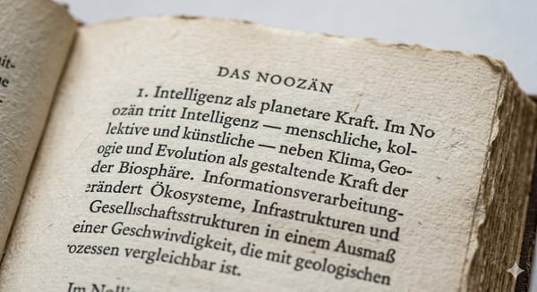 Das Noozän buch mit dem langen Gedankenstrich