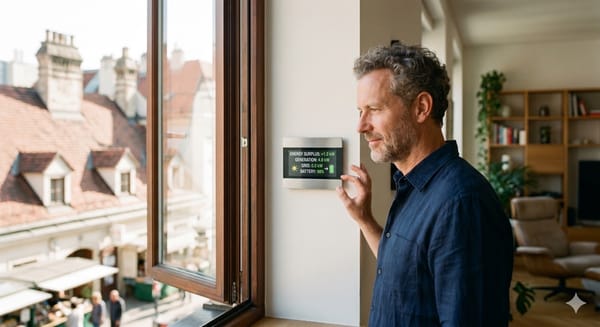 Zuhaus auf den Solarmeter schauen